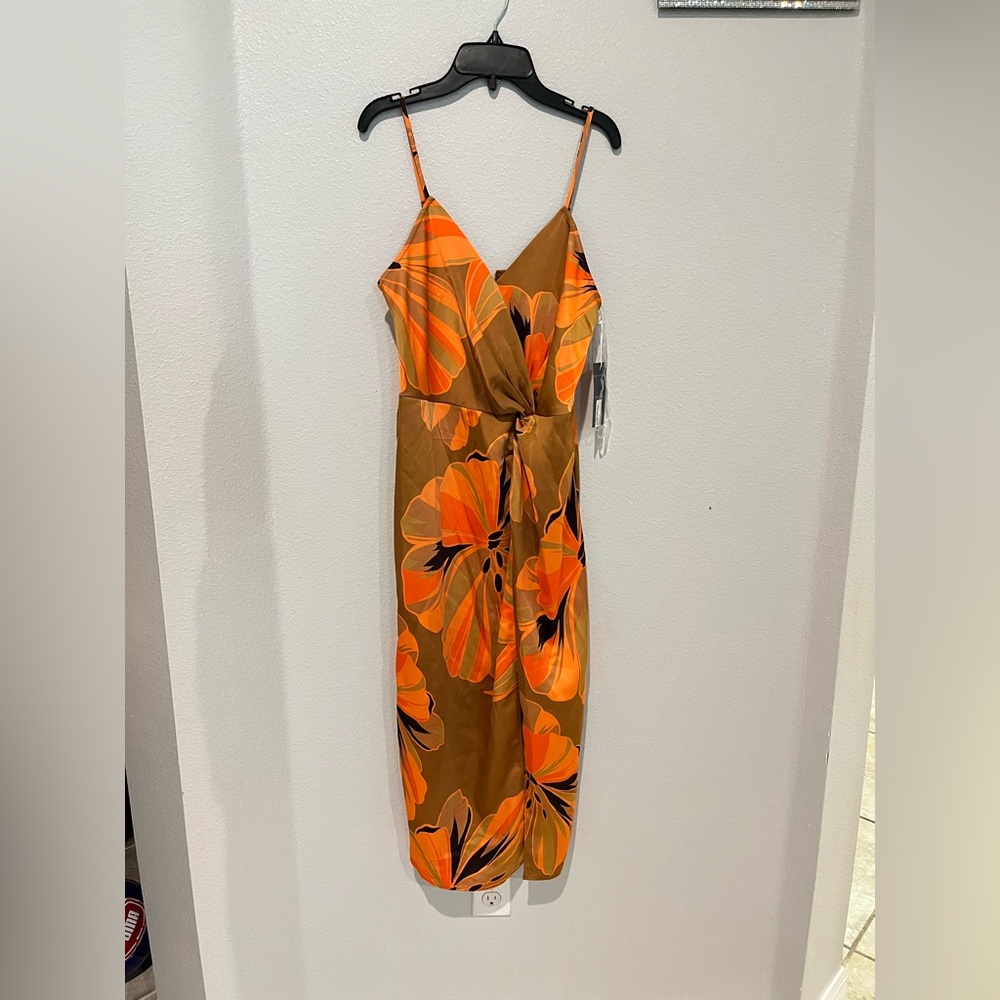 Worthington tropical print sleeveless slip dress Sz small - Picture 6 of 8